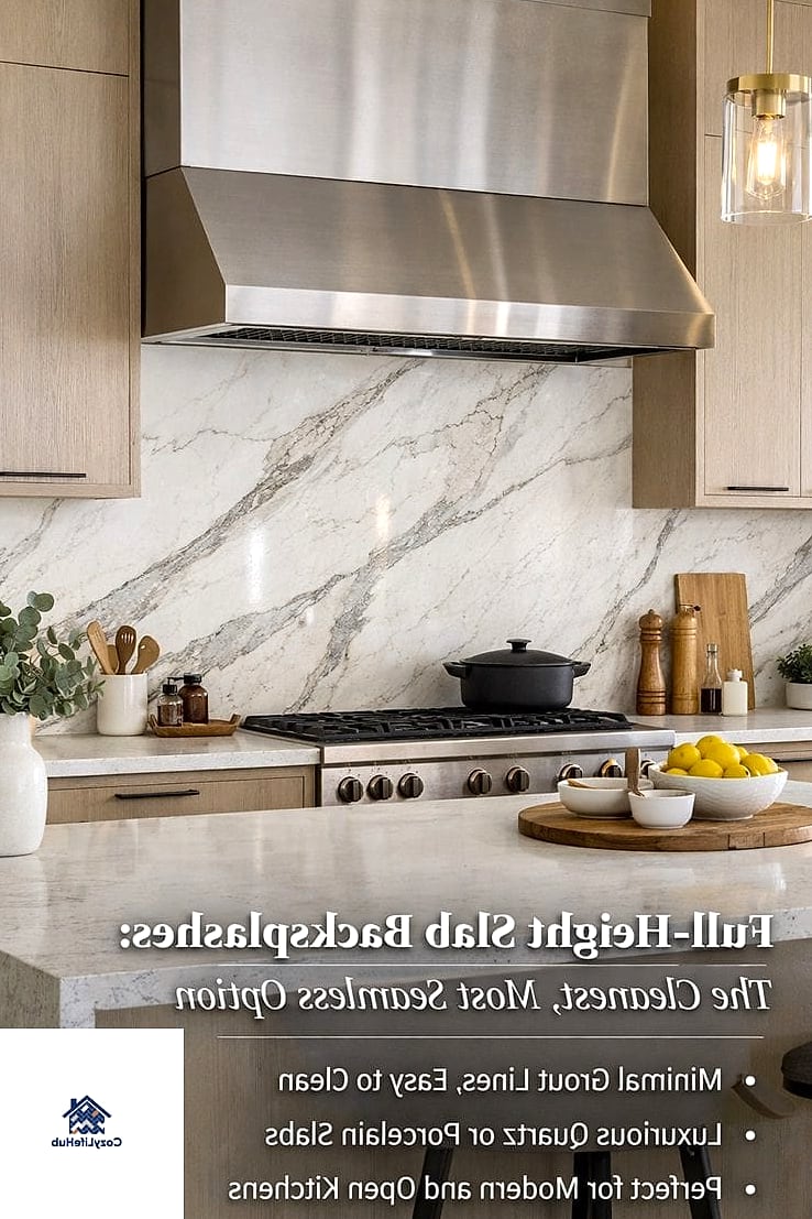 Full-Height Slab Backsplash