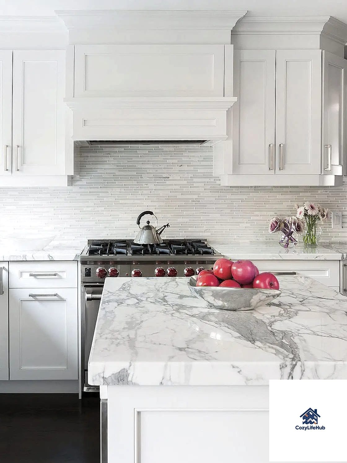Full Marble Slab Backsplash