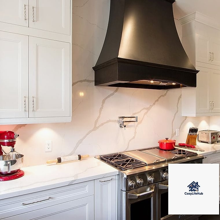 Full Slab Quartz Backsplash