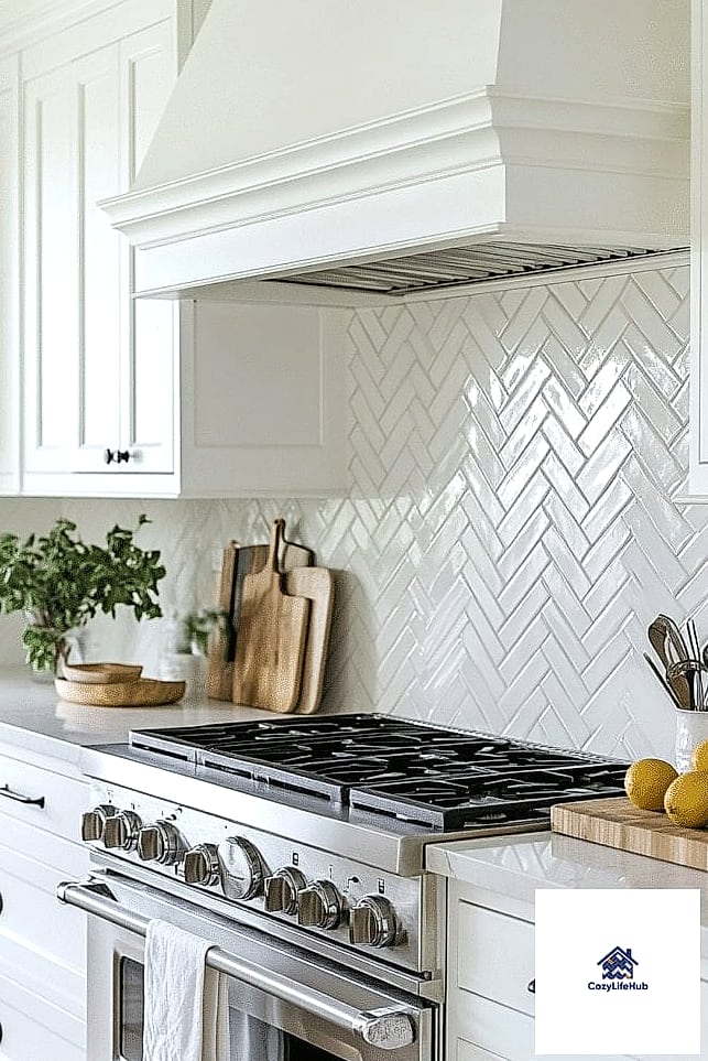 Full-Wall Herringbone Statement