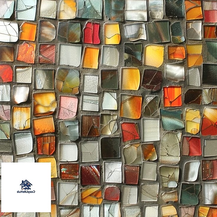 22 Recycled Glass Tile Ideas That Are Stylish and Practical 18 Geometric Pattern Feature Wall