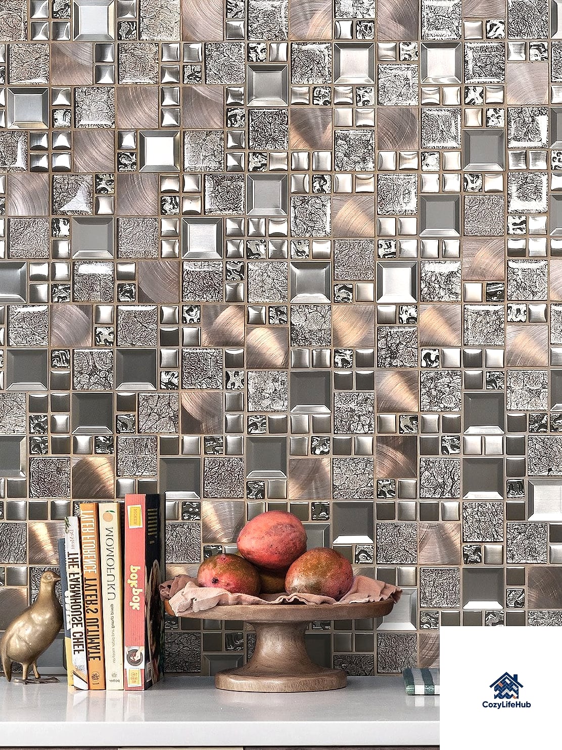 Glass Tile with Metallic Finish
