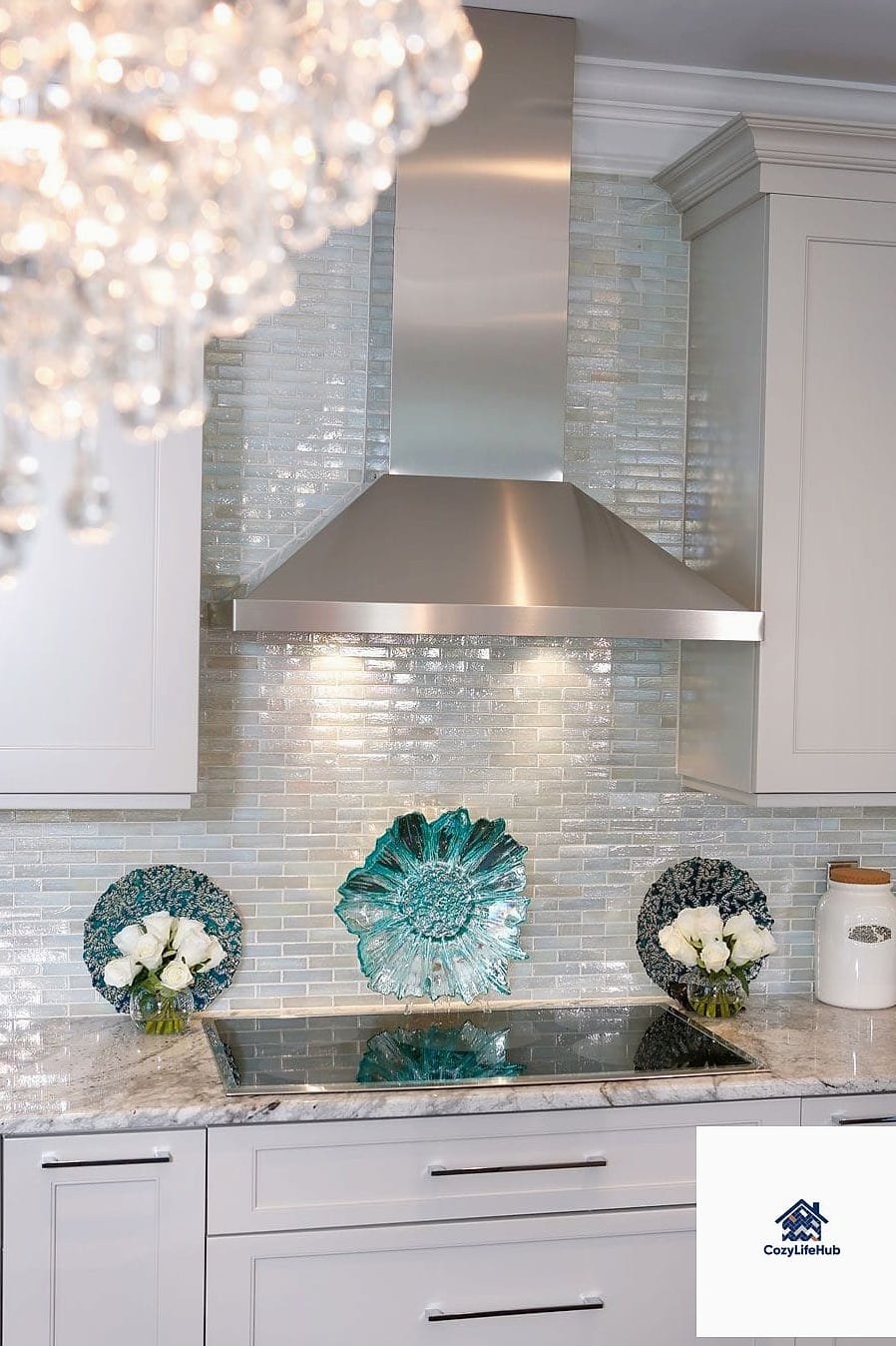 23 Backsplash Ideas for White Cabinets Ideas That Will Transform Your Space 20 Glass Tile Backsplash
