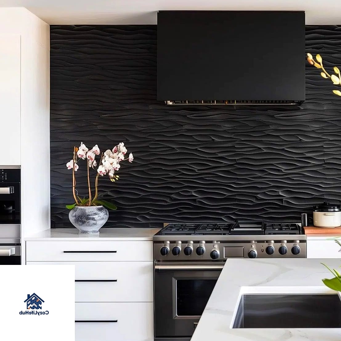 19 Black Backsplash Ideas That Will Transform Your Space 4 Glossy Black Ceramic Tile