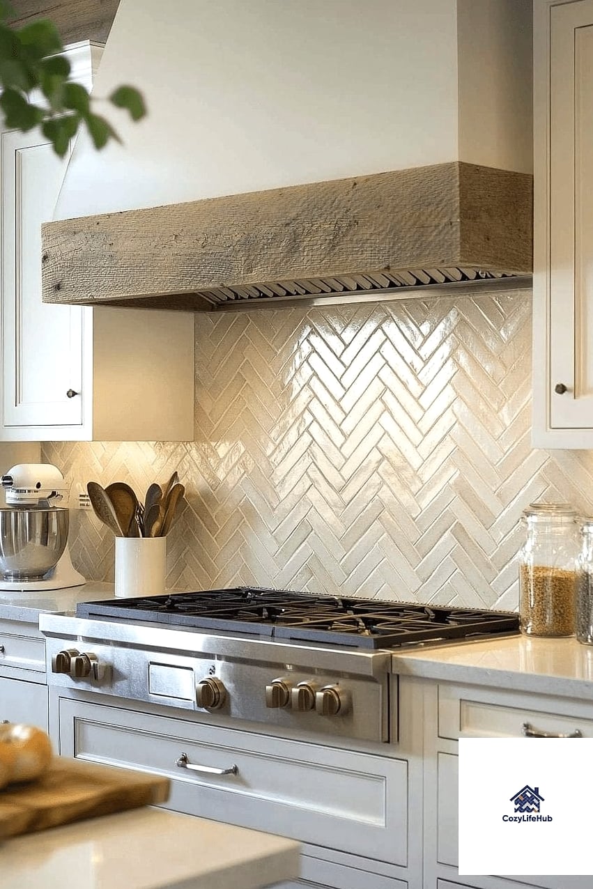 Glossy Ceramic Herringbone