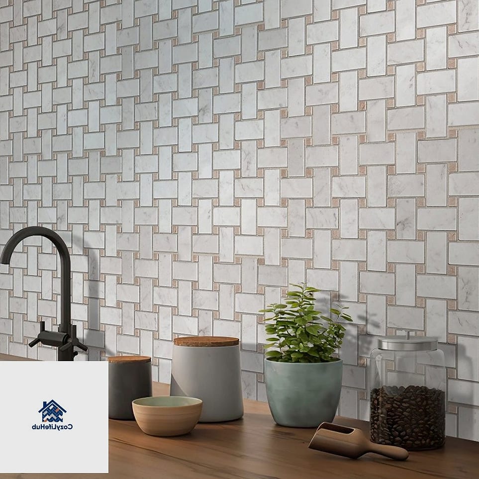 15 Glossy or Matte Subway Tile Ideas That Maximize Style and Function 7 Glossy Subway Tile in a Basketweave Border Accent