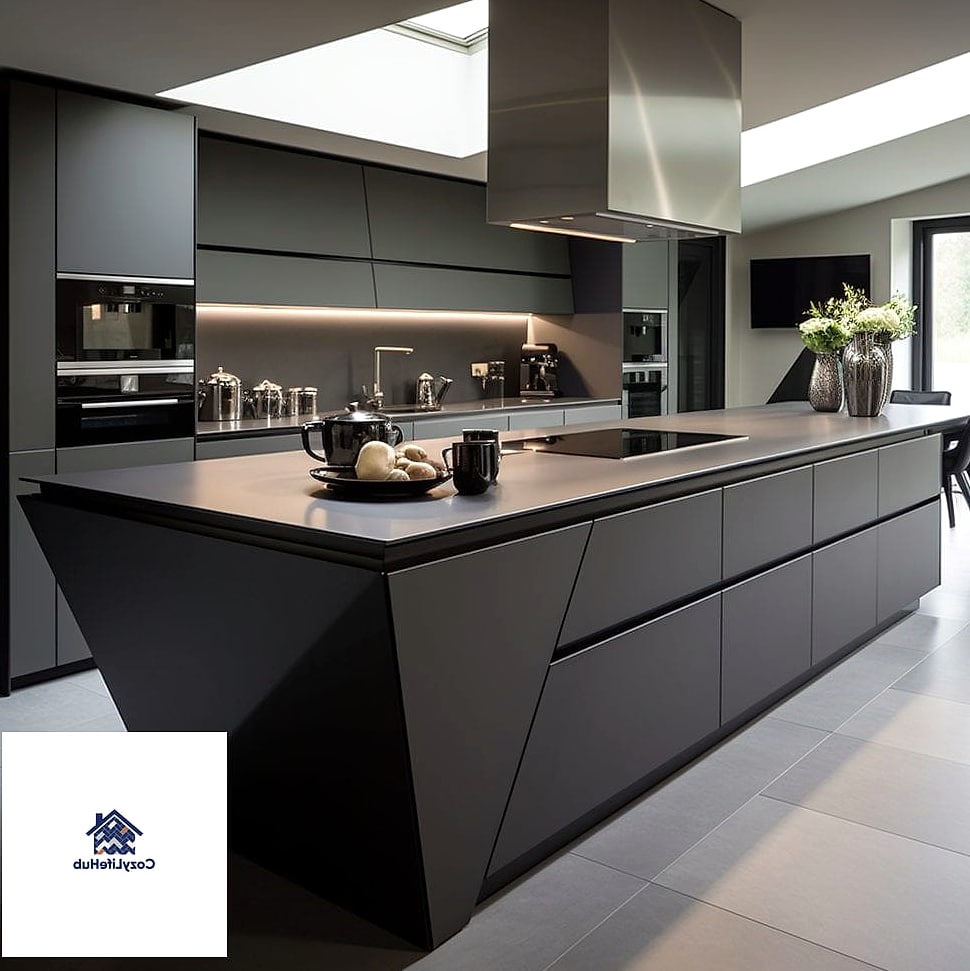 Gray Cabinets with Black Fixtures