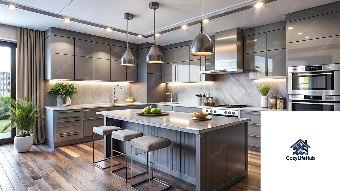 Gray Kitchen Island as a Statement Piece