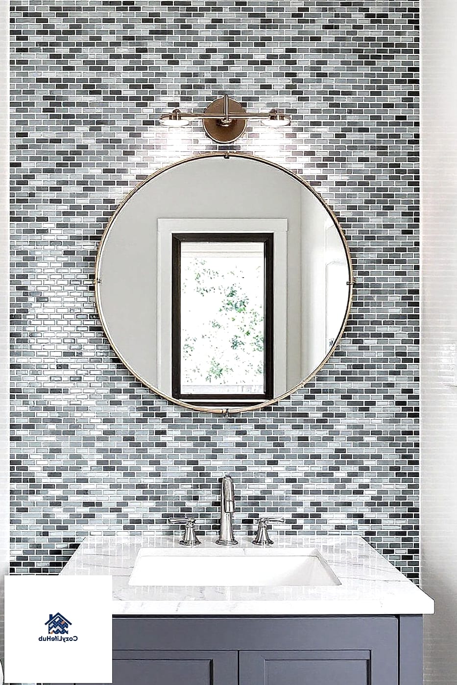 10 Gray Mosaic Tile Ideas That Work in Any Size Home 8 Gray Mosaic Accent Border