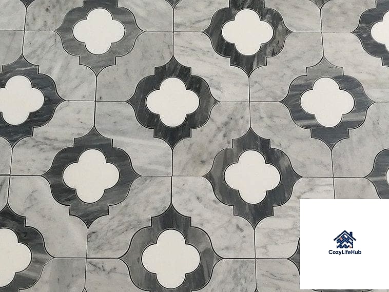 18 Waterjet White Gray Mosaic Tile Ideas You'll Want to Save Right Now 8 Grid Pattern with Thin Gray Lines