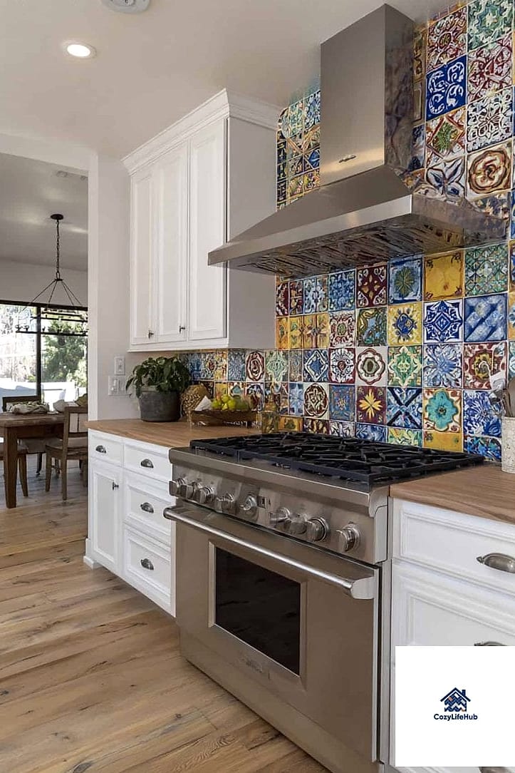 30 Backsplash for Modern Cabinets Ideas to Inspire Your Next Renovation 23 Handpainted Talavera Tile Accent