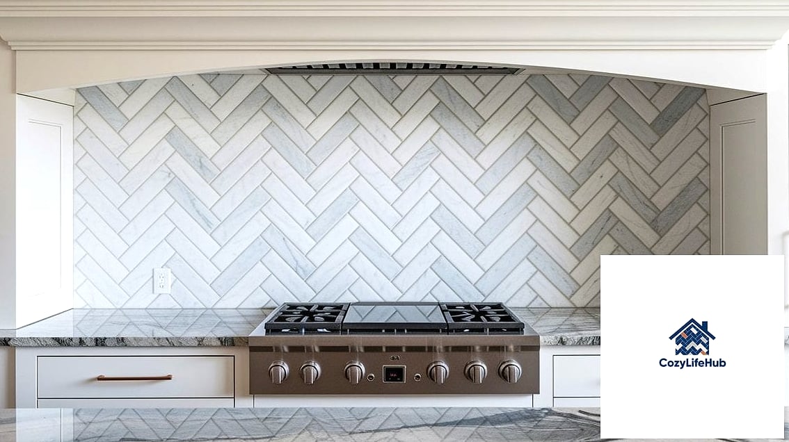 25 Backsplash for Granite Countertops Ideas That Will Change How You See Your Home 18 Herringbone Marble for a Statement Wall