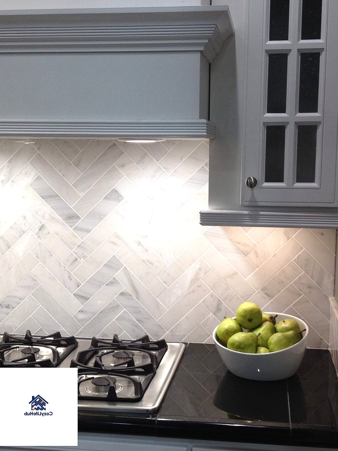 21 Marble Herringbone Backsplash Ideas That Look Expensive But Aren't 8 Herringbone with Marble Countertops for a Monochrome Look