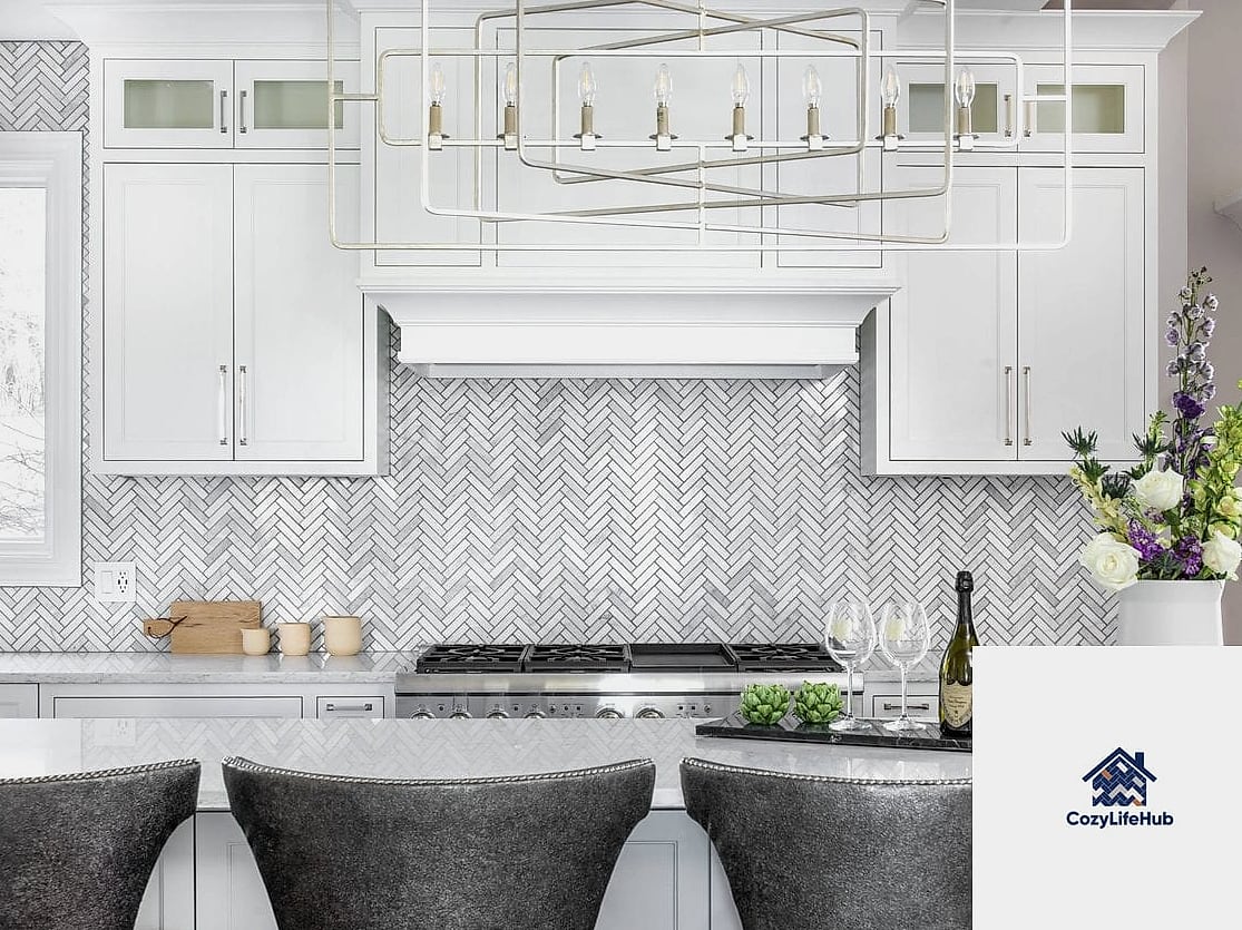 30 Backsplash for Modern Cabinets Ideas to Inspire Your Next Renovation 7 Herringbone Marble Mosaic