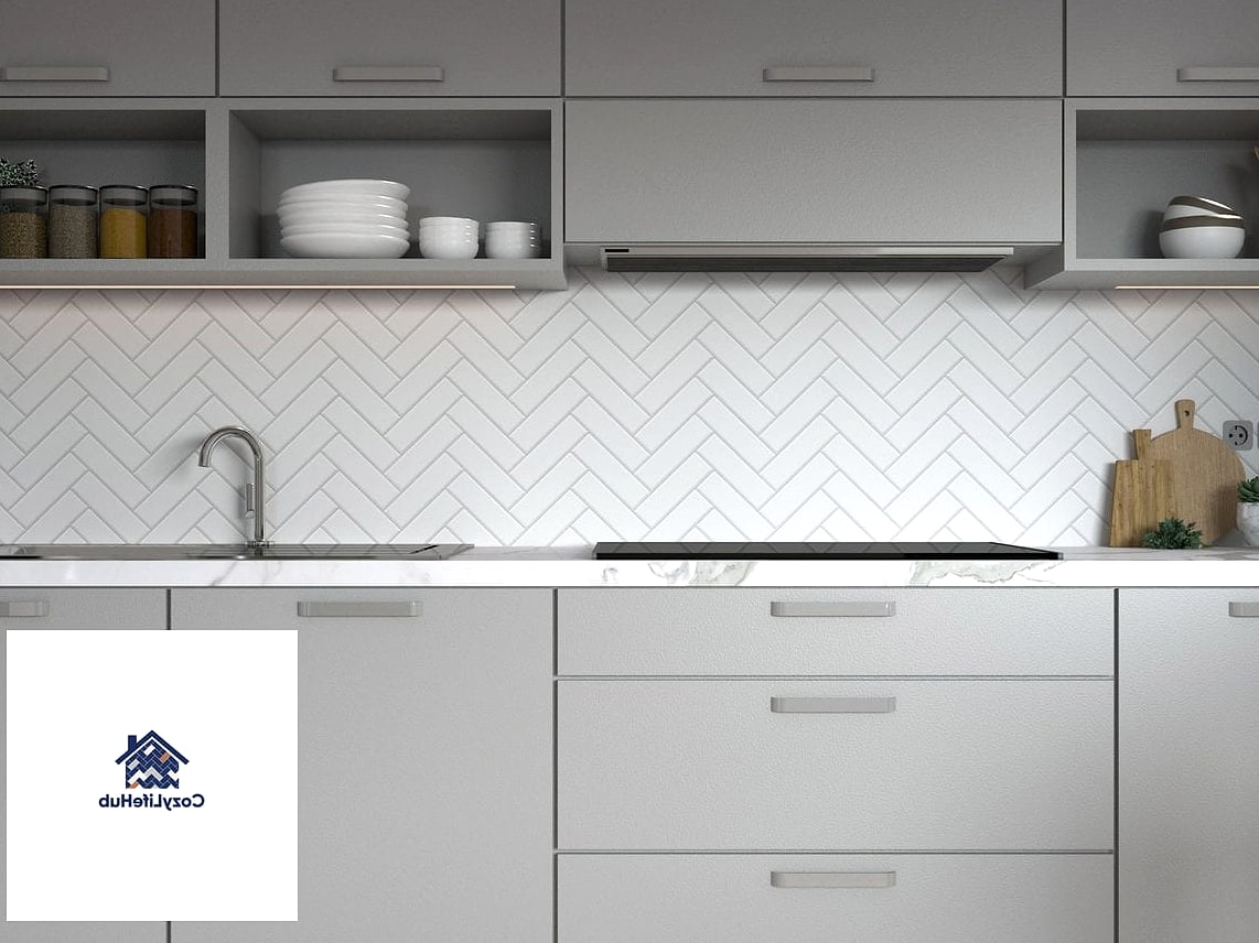 Herringbone Paired with Quartz Countertops