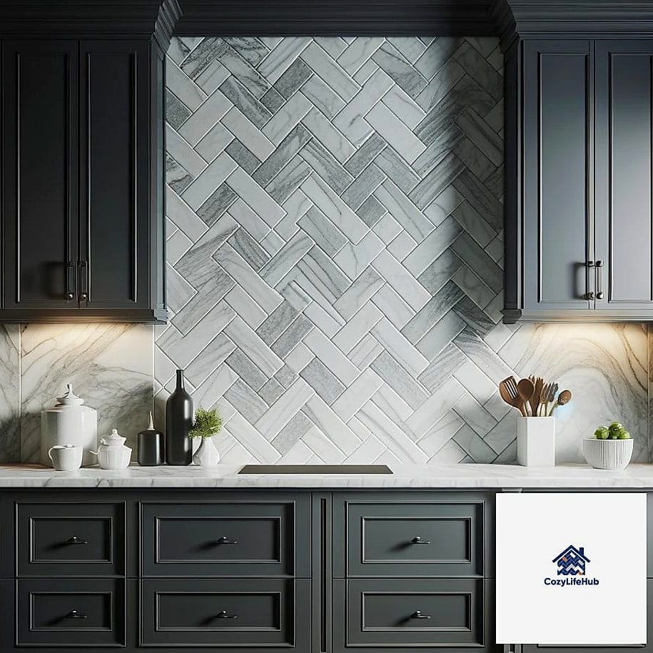 Herringbone Pattern in Neutral Tile