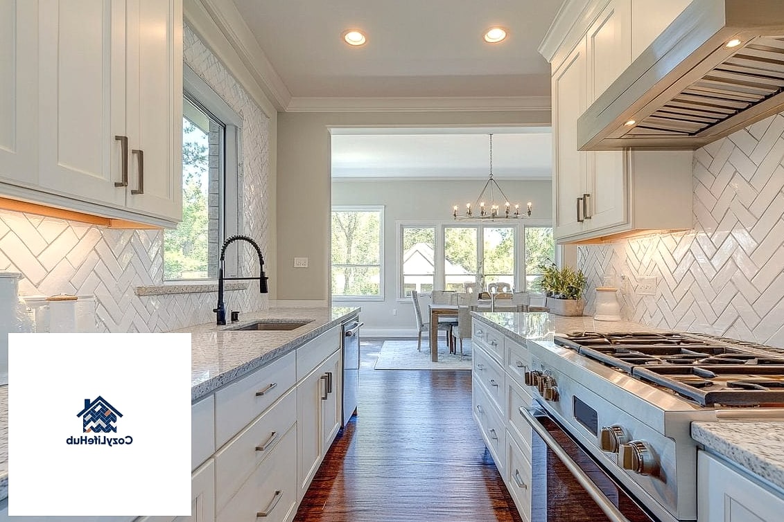 30 White Onyx Subway Backsplash Ideas From Homes We Absolutely Love 3 Herringbone Pattern in White Onyx