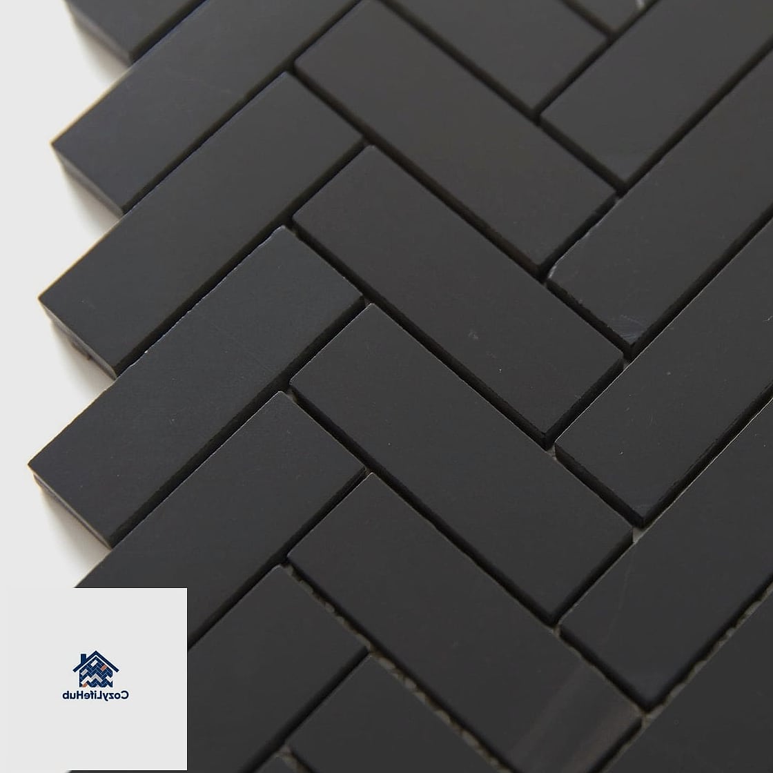 30 Black Mosaic Tile Ideas That Will Change How You See Your Home 4 Herringbone Pattern Backsplash