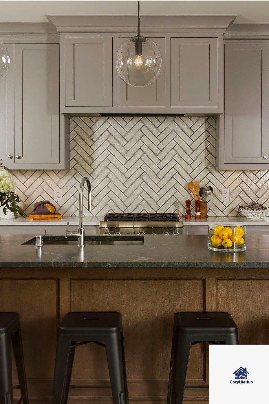 Herringbone Pattern in Neutral Tones
