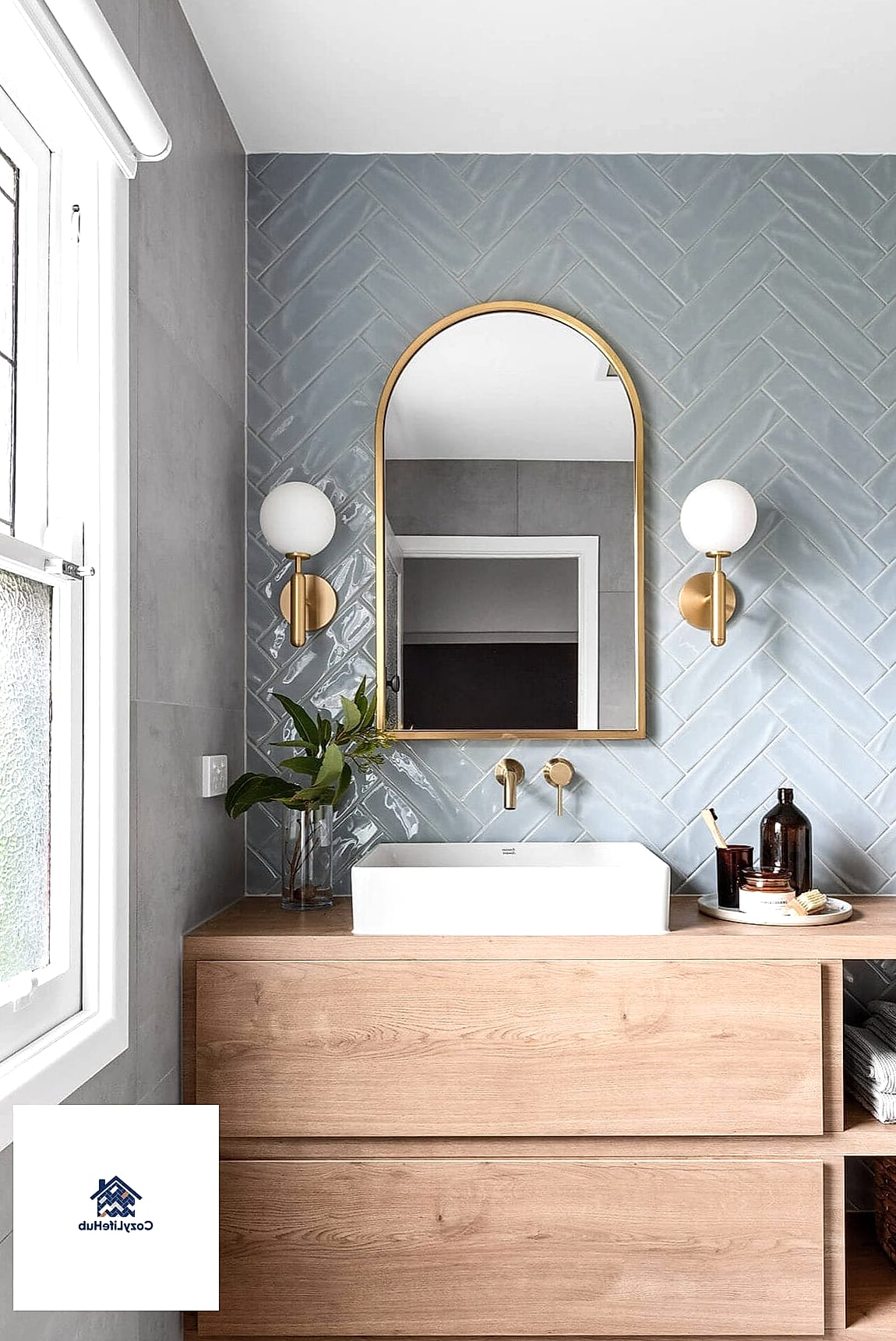 Herringbone Pattern in Neutral Tones