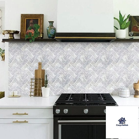 30 Heat Resistant Kitchen Ideas That Prove This Trend Is Here to Stay 16 Herringbone Tile Layout in Heat-Safe Ceramic