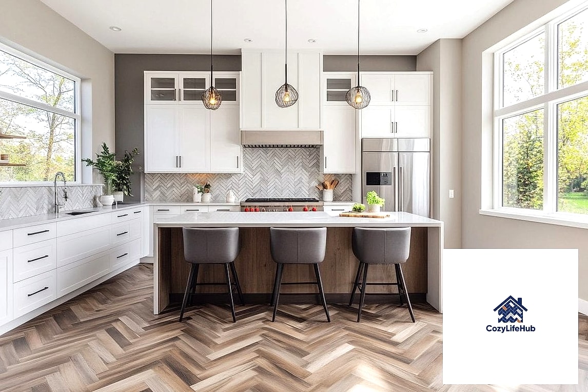 17 Inexpensive Kitchen Ideas Trending on Pinterest This Year 11 Herringbone Tile Accent