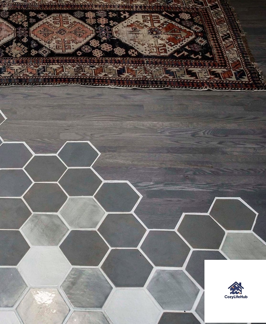 10 Gray Mosaic Tile Ideas That Work in Any Size Home 4 Hexagon Mosaic in Warm Gray Tones