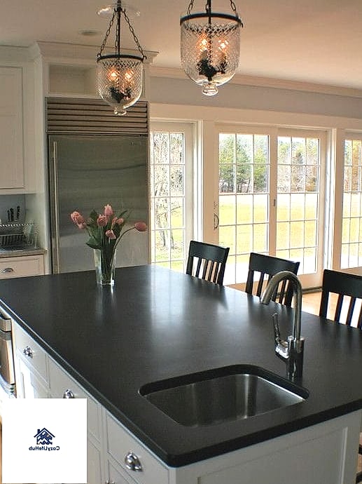 17 Black Countertop Ideas That Look Expensive But Aren't 2 Honed Black Granite