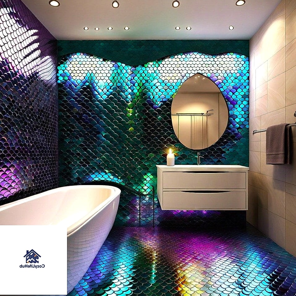 Iridescent Mermaid Scale Floor