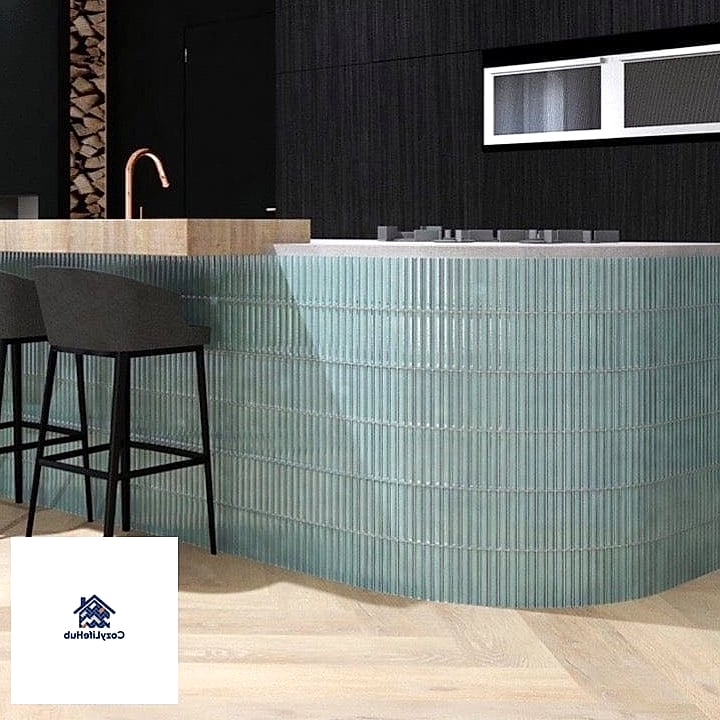 19 Kit Kat Tile Ideas for Every Home Style and Budget 10 Kit Kat Tile Kitchen Island Wrap