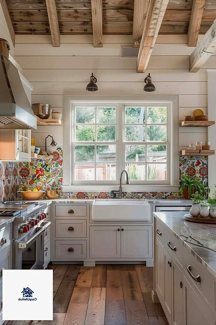 16 Farmhouse Backsplash Ideas That Look Expensive But Aren't 8 Large Format Porcelain Slab Tile