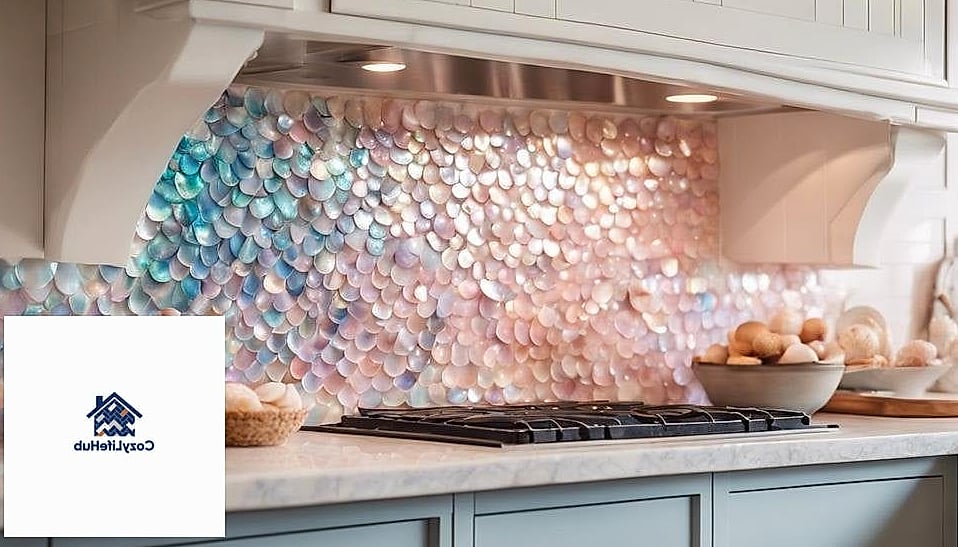 21 Shell Backsplash Ideas Worth Stealing From Interior Designers 16 Large-Format Shell Panel Backsplash