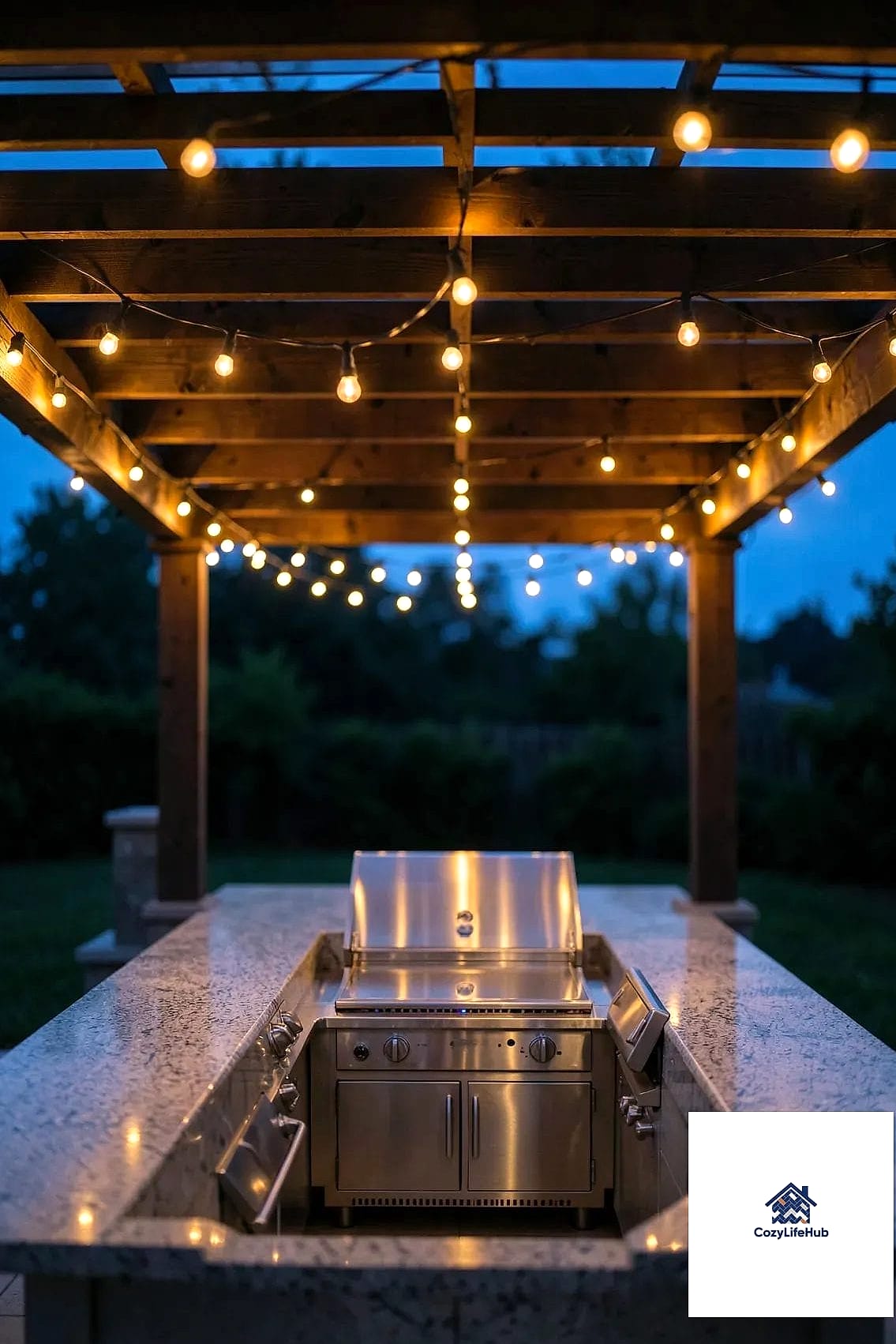 7 Outdoor Kitchen Ideas That Are Absolutely Worth It 6 Layered Lighting for Evening Use