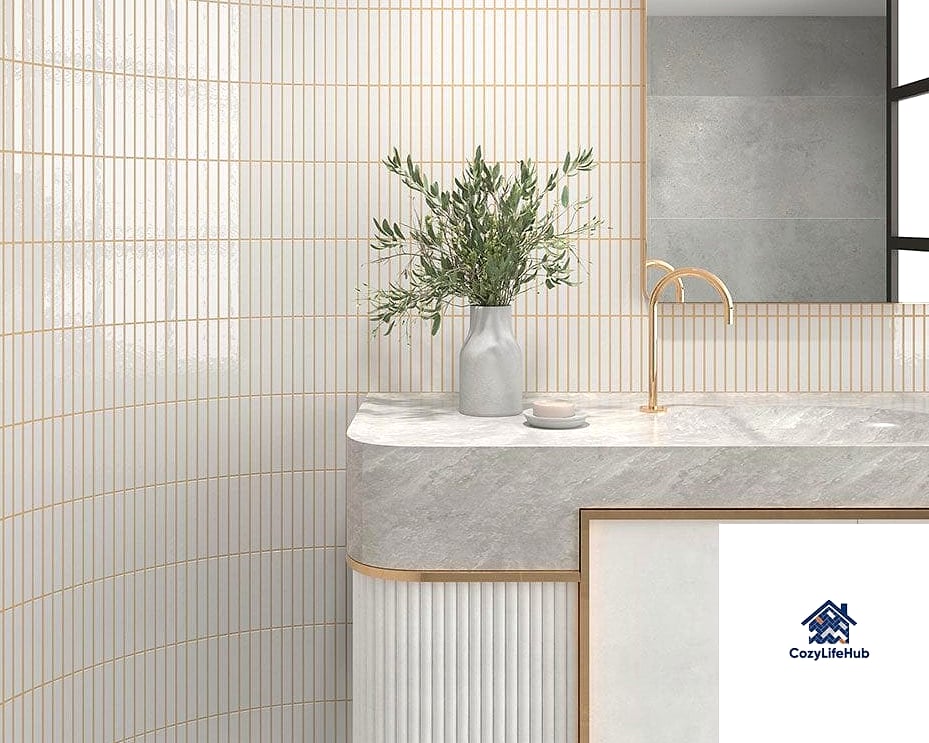 19 Kit Kat Tile Ideas for Every Home Style and Budget 18 Layered Neutral Kit Kat Bathroom