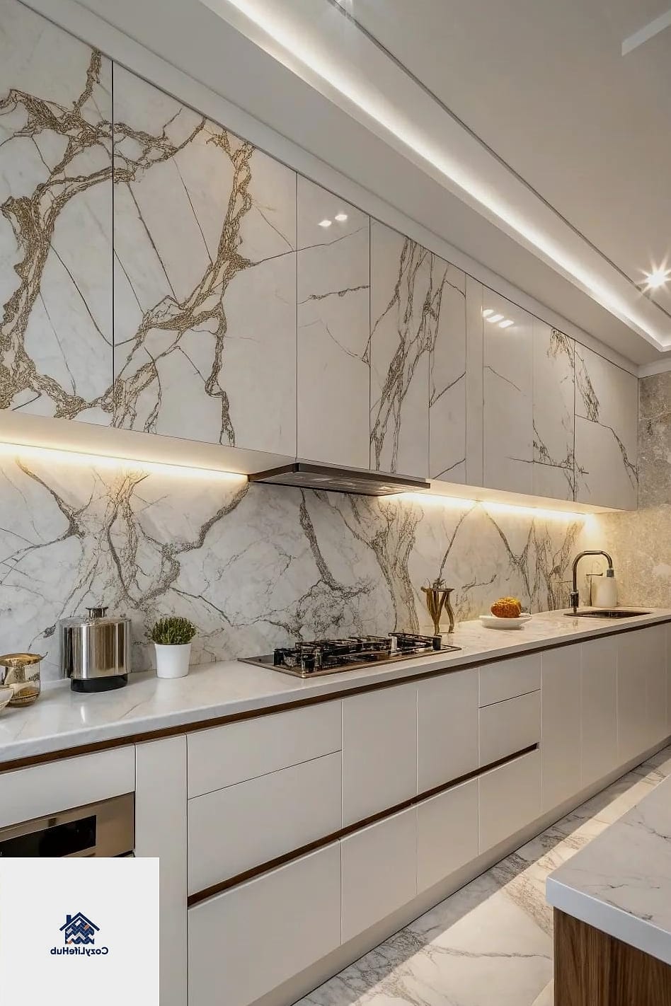 Marble Accent Behind the Range