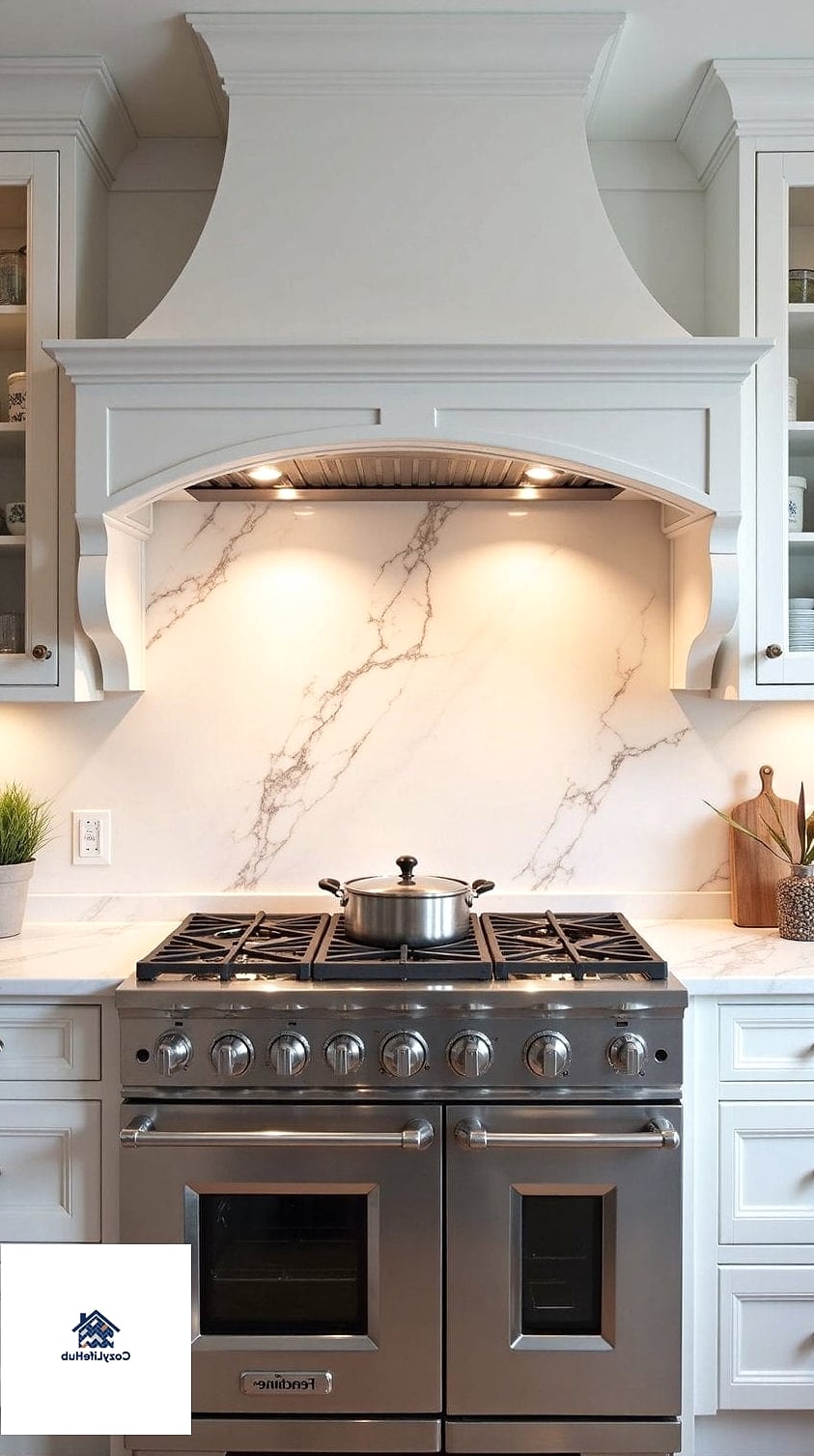 Marble Around a Range Hood Only