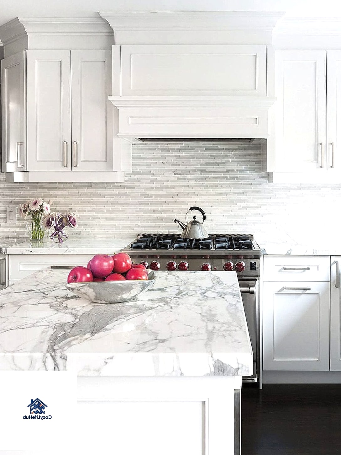 Marble Backsplash with Matte Finish