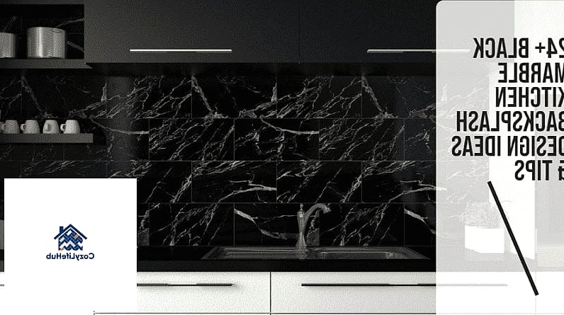 Marble Backsplash with a Contrasting Dark Countertop