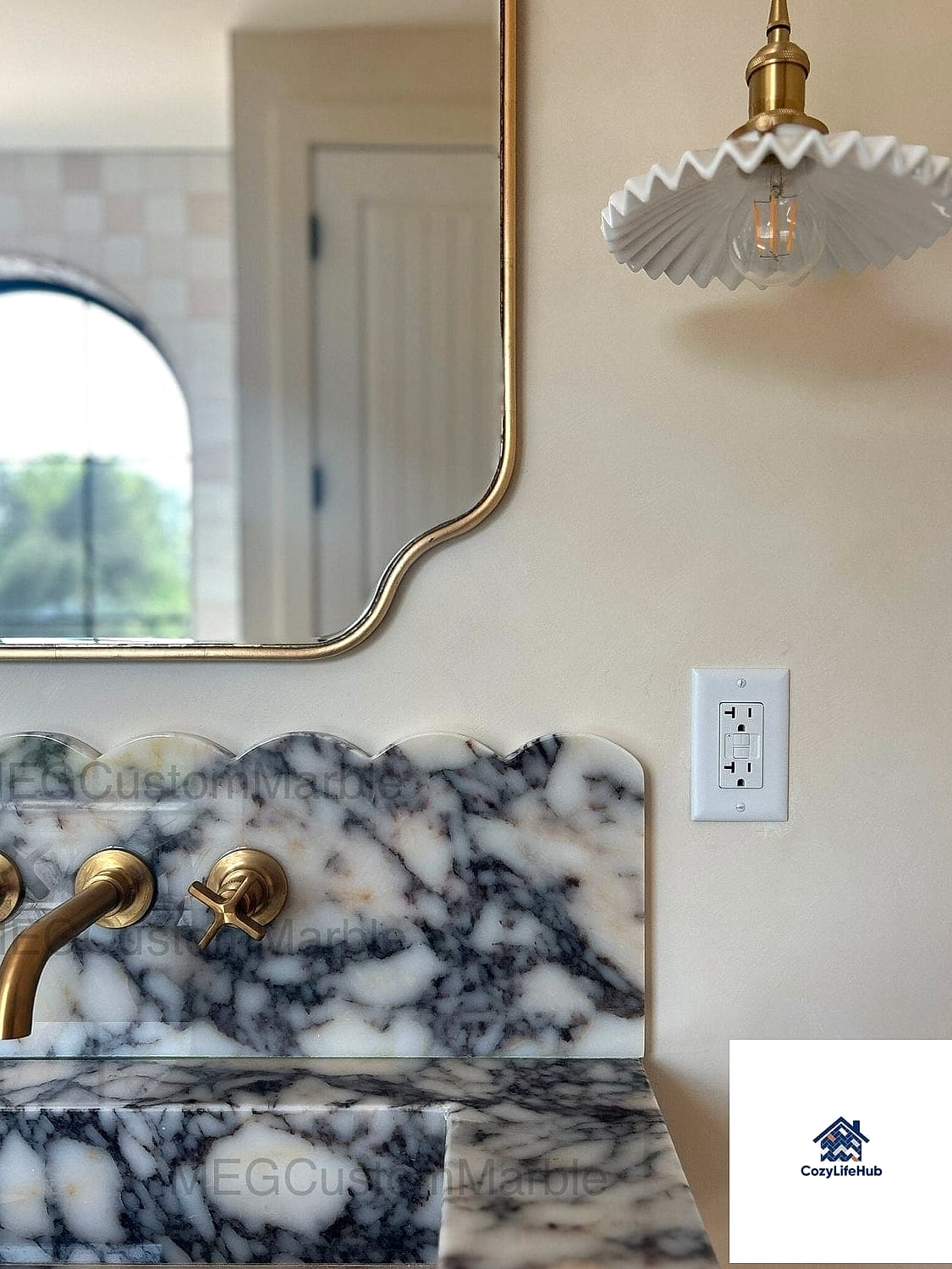 Marble Backsplash in a Small Bathroom