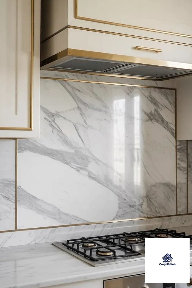Marble with Brass Trim Details