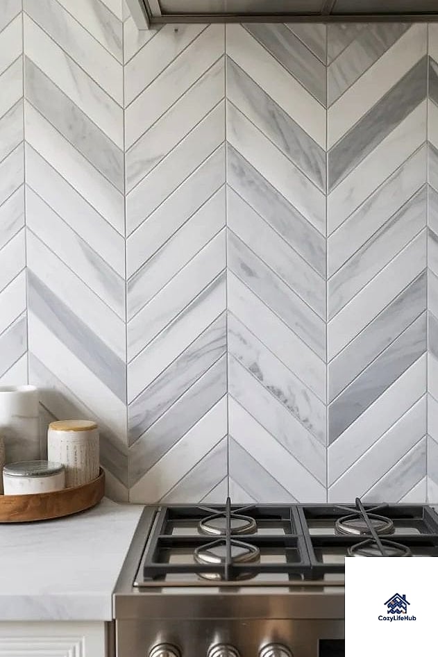 Marble Chevron Pattern