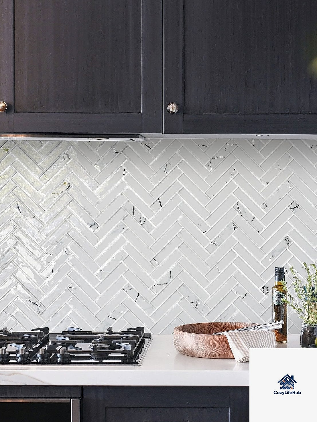 21 Backsplash for Black and White Kitchens Ideas That Will Transform Your Space 14 Marble Look Peel-and-Stick for Renters