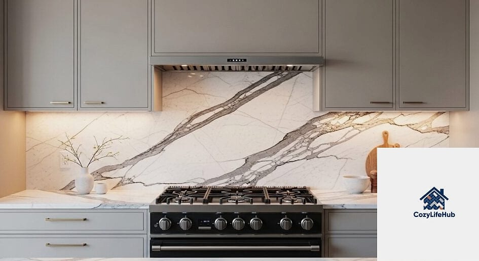 Marble Slab Extending to the Ceiling