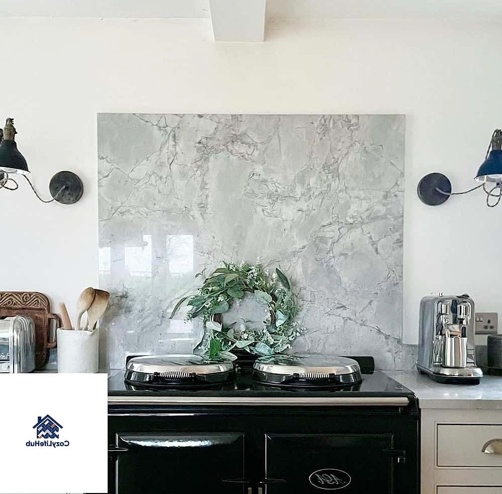 13 White Marble Backsplash Ideas That Designers Keep Coming Back To 10 Marble Slab Behind Floating Shelves