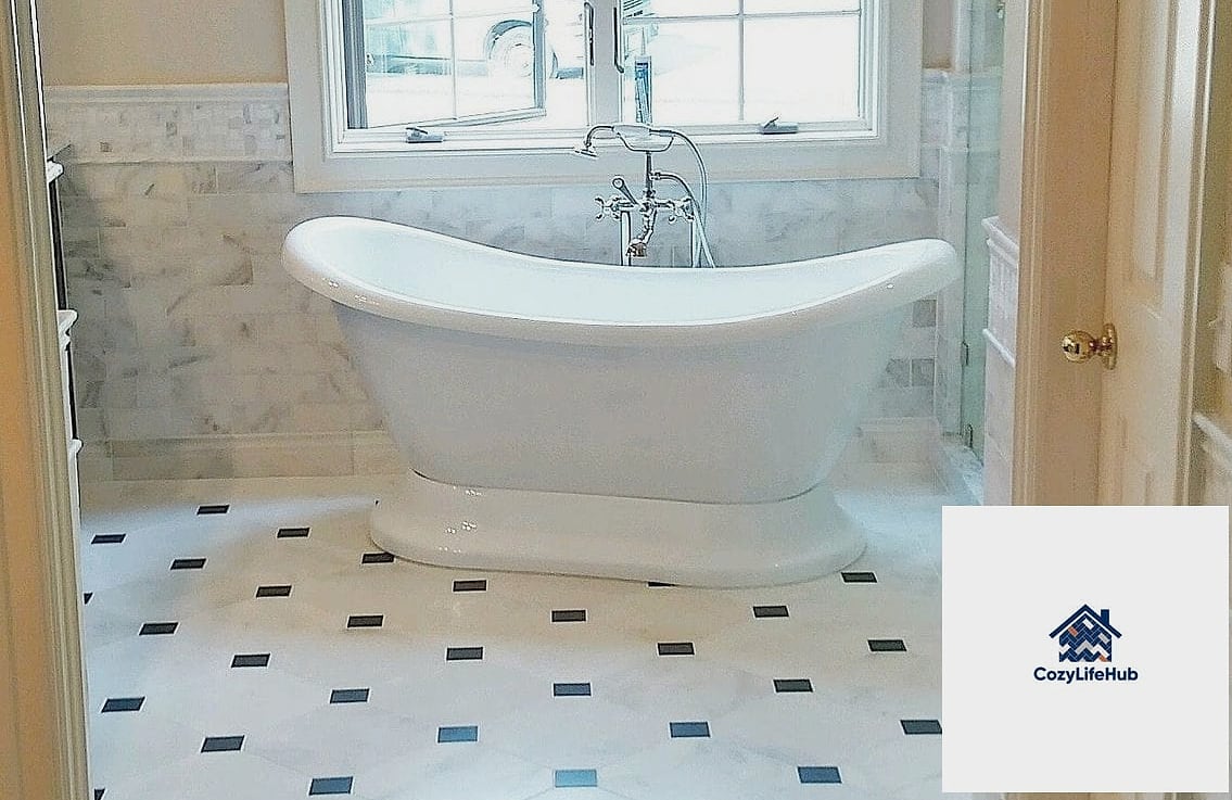 12 Marble Subway Tile Ideas Worth Bookmarking Before You Renovate 13 Marble Subway Tile Behind a Freestanding Tub
