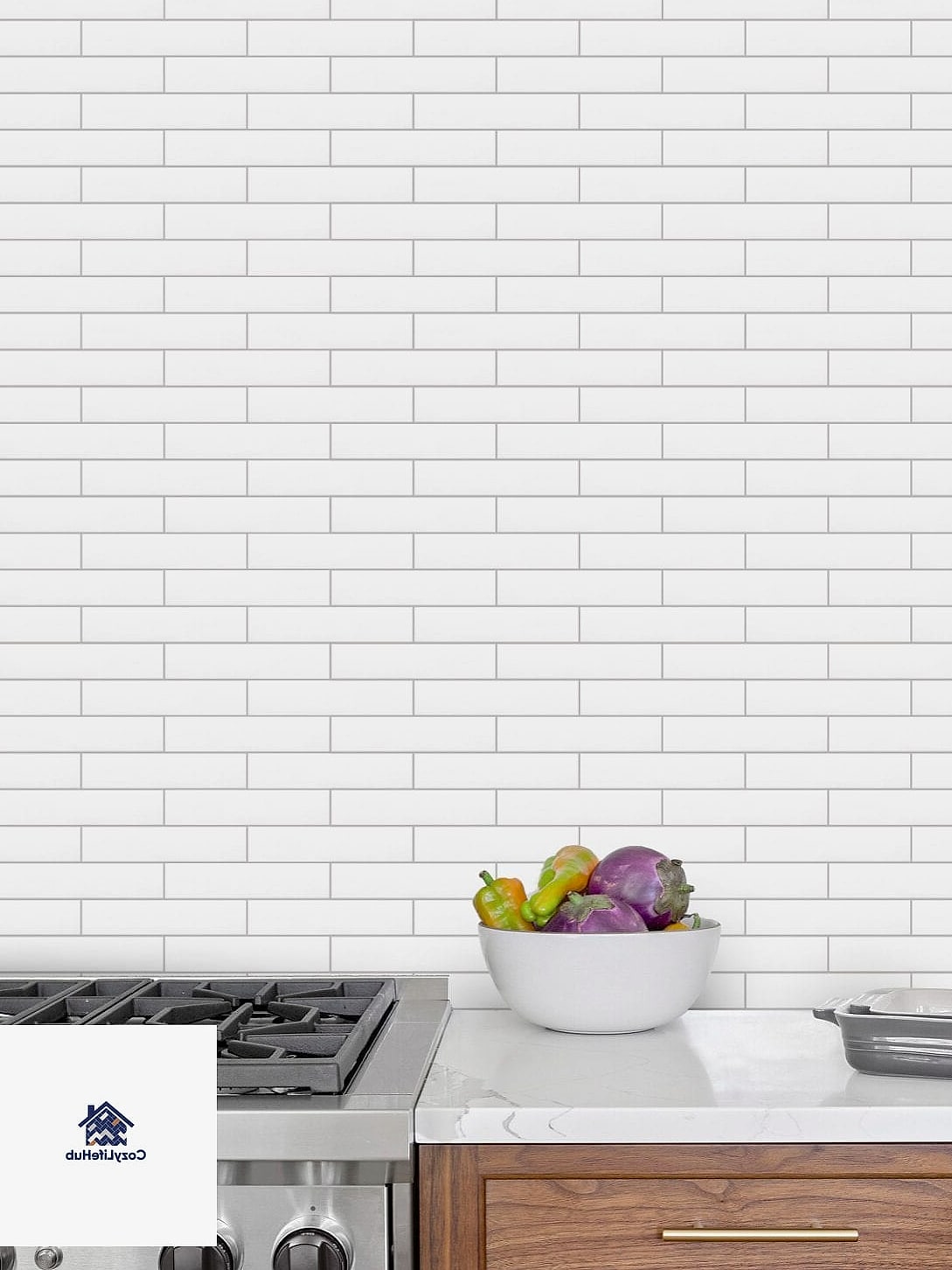Marble Tile in a Vertical Stack Layout