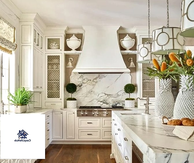 Marble Tile with a Scalloped Edge Border
