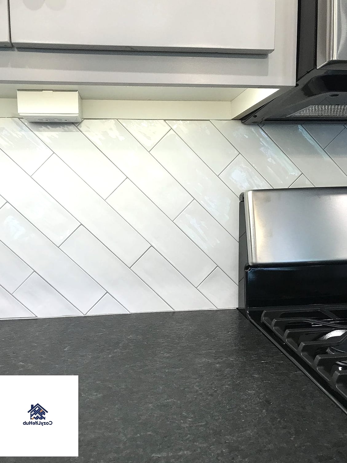 Marble Tile in a Diagonal Layout