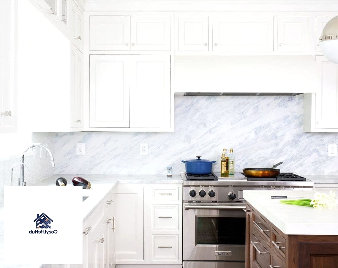Matching Marble Slab Backsplash