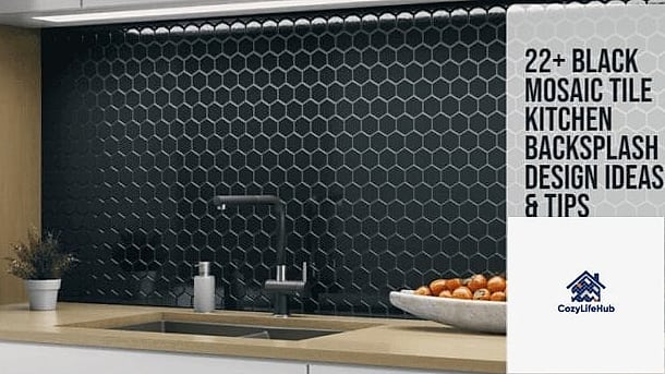 30 Black Mosaic Tile Ideas That Will Change How You See Your Home 6 Matte Black Mosaic Kitchen Island Base